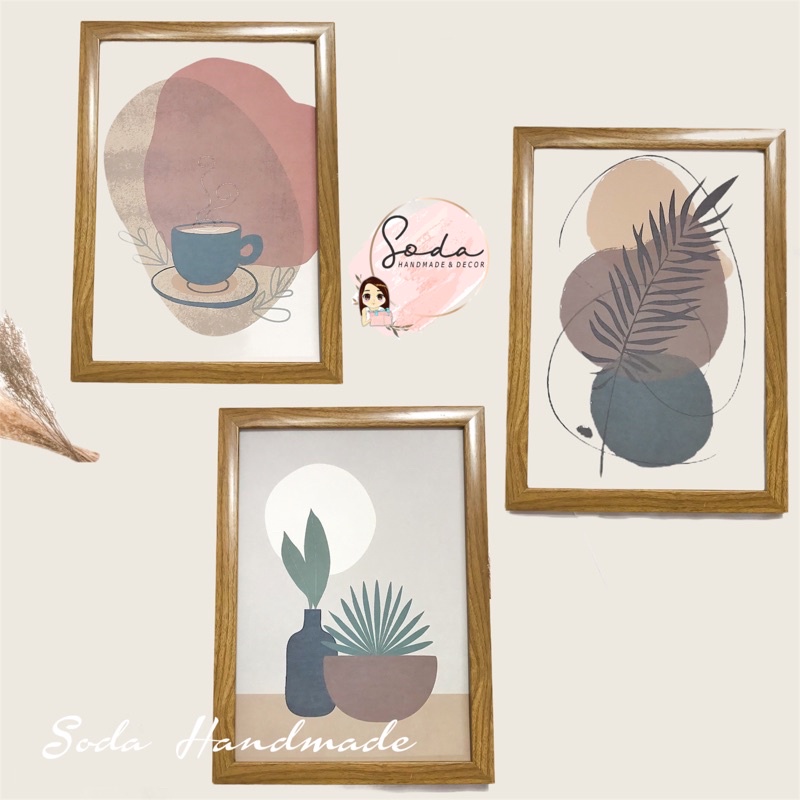 (Tặng kèm tranh)Khung ảnh phong cách Vintage Minimalism Bắc Âu Tối Giản