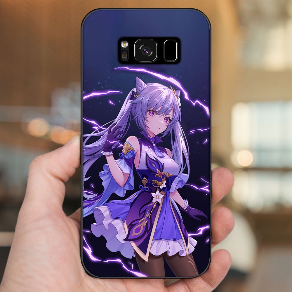 Ốp lưng Samsung S8, S8 Plus viền đen in hình Keqing Genshin Impact