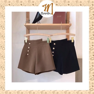 M Booth -  Quần Short Nữ Cúc Lệch ,Quần Đùi Nữ Cạp Cao Khóa Sau 2 Màu - MV015