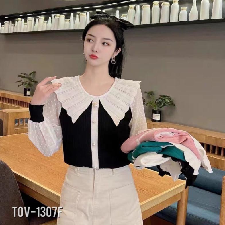 💝💝ÁO LEN CỔ SEN TAY VOAN SẴN HÀNG _tongkhotovan