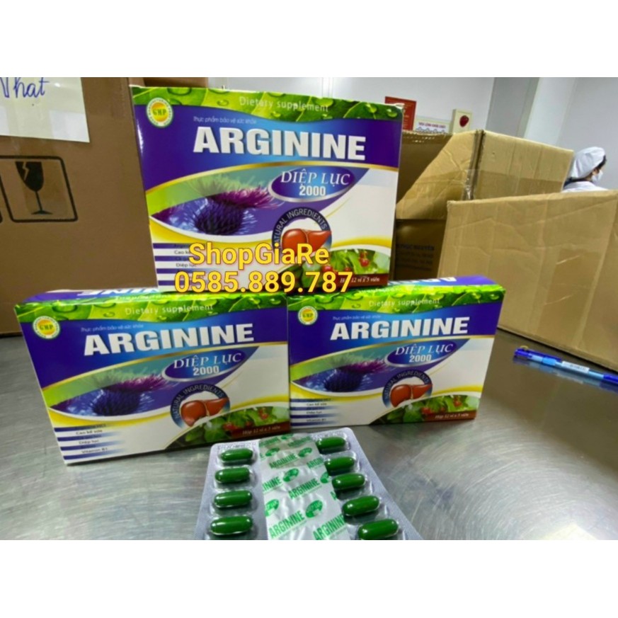Arginine Diệp lục 2000 tỏi đen diệp hạ châu bổ gan, mát gan, giải độc, hạ men gan, tăng cường chức năng gan arginin