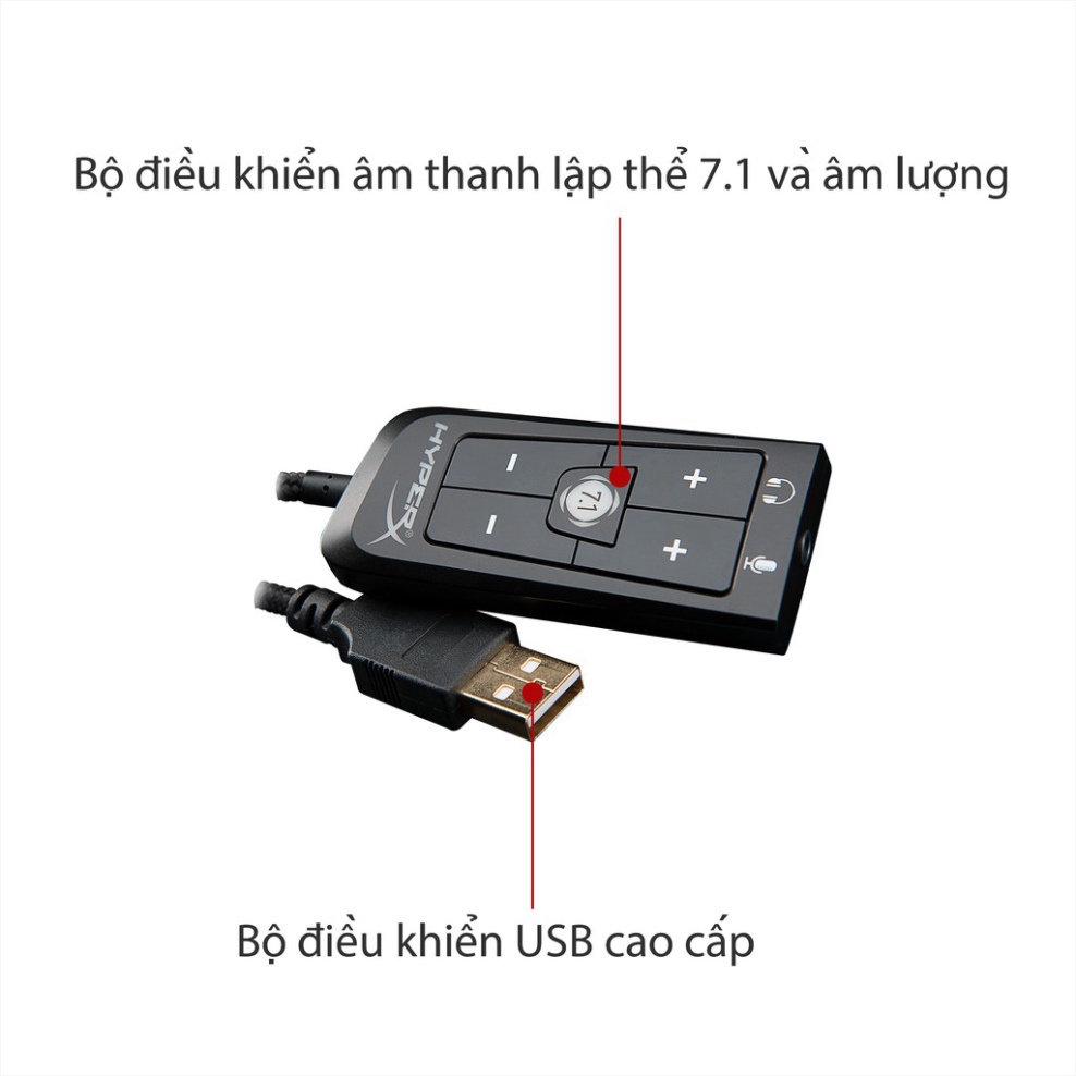 Tai nghe gaming HyperX Cloud II - Gun Metal/Red (kết nối USB &amp; 3.5 inch) - Hàng Chính Hãng