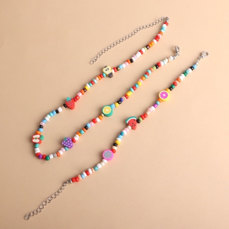 Bộ Vòng Tay Vòng cổ Mặt Hình Trái Cây Ngọt Ngào Đáng Yêu Cho Nữ