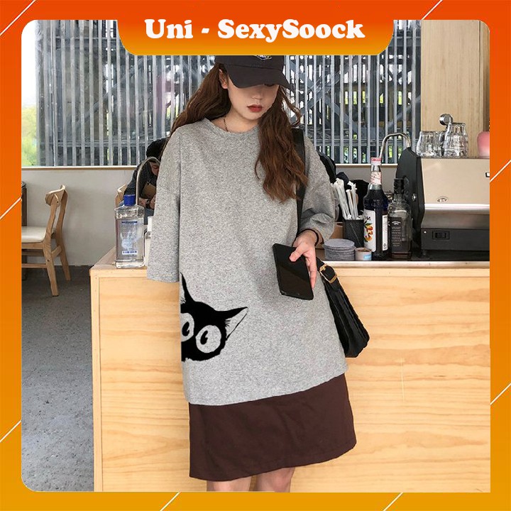 [Uni Trend] Áo Thun Tay Lỡ In Mèo Lấp Ló Siêu chất, siêu ngầu hot hit 2021. Sản phẩm có rất nhiều màu đẹp  👌 | BigBuy360 - bigbuy360.vn