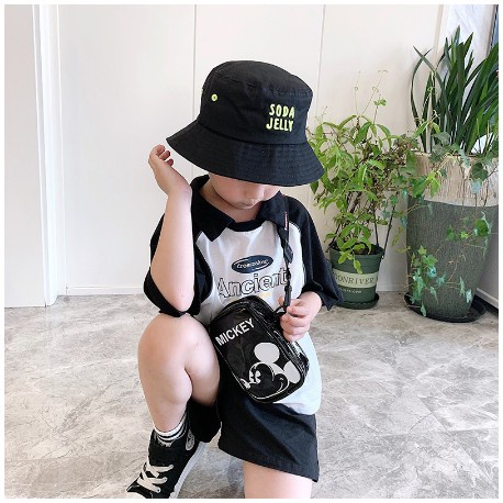 Túi đeo chéo cho bé trai bé gái - Túi đeo chéo chất da PU mềm hình Mickey đựng đồ tiện lợi phong cách Hàn Quốc cho bé