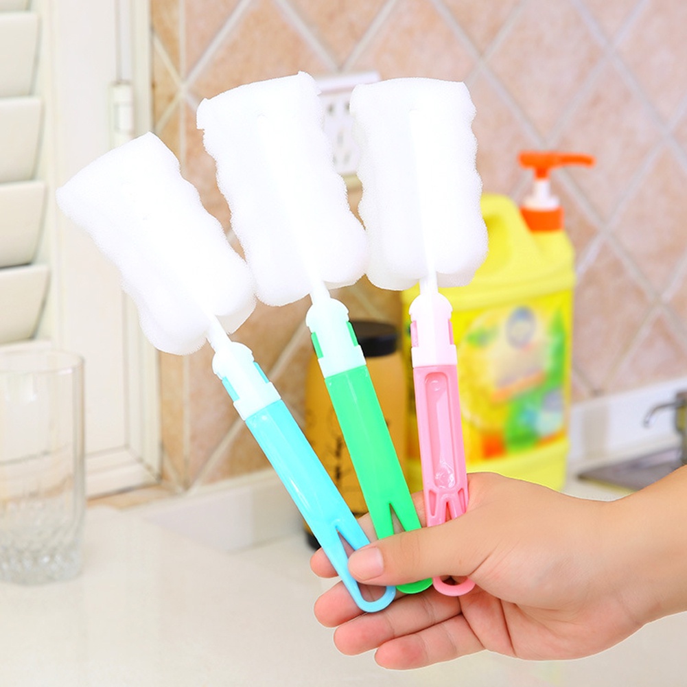 Cọ Rửa Ly Cốc/Bình Sữa Bằng Bọt Biển Cán Dài Có Thể Tháo Rời