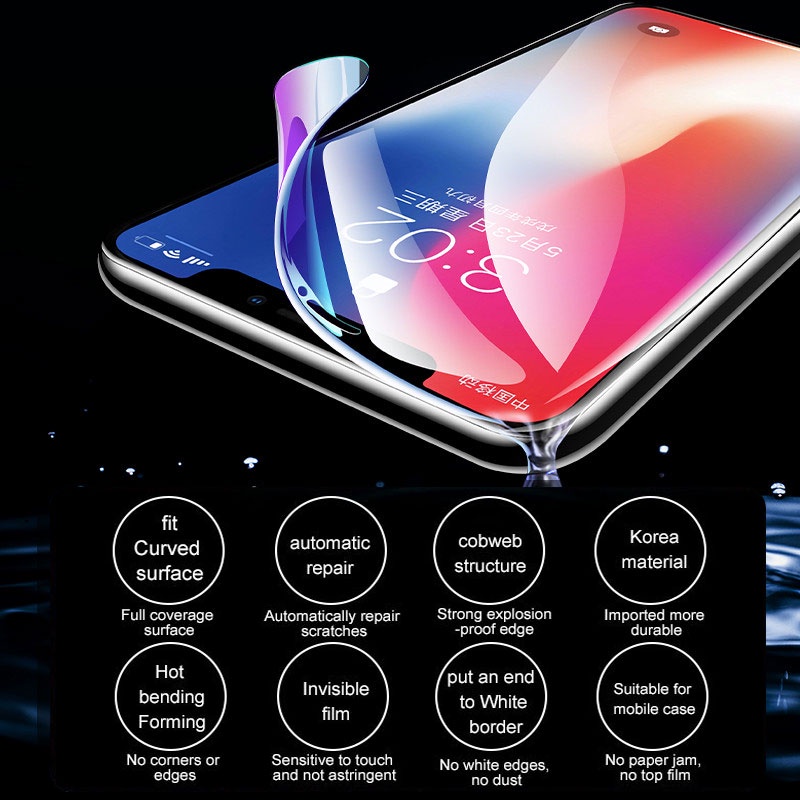 1 Kính Cường Lực Hydrogel Bảo Vệ Toàn Màn Hình Cho iPhone 14 14Plus 13 12 11 Pro Max X XS XR 7 8 Plus