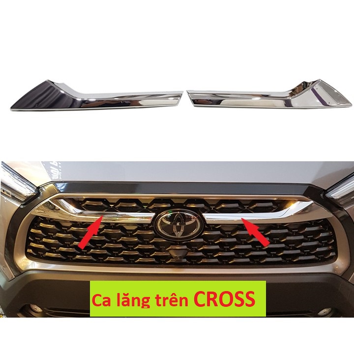 Thanh ốp mặt ca lăng, calang xe Toyota Corolla Cross 2020 2021 ( 2 thanh bên trên )