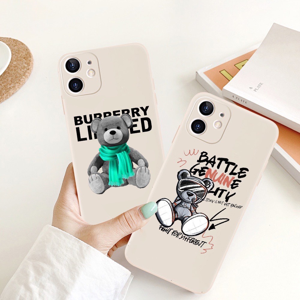 Ốp lưng BVC cạnh vuông giả 14 gấu xanh 5 6 5s/6/6plus/6s/6splus/7/7plus/8/8plus/x/xr/xs/11/12/pro/promax/13/14Promax