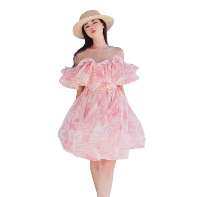 Đầm maxi bèo trễ vai đi biển First Love by LINN design