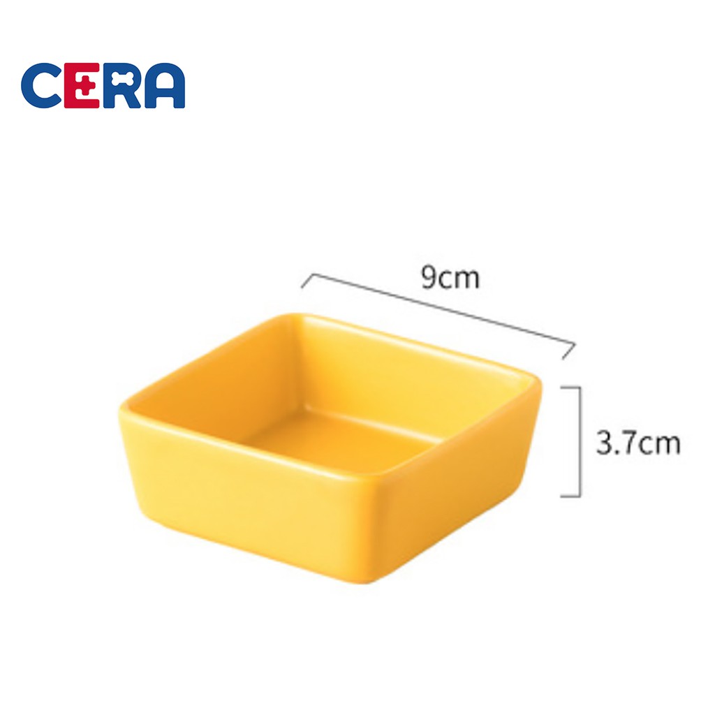 Bát Ăn Sứ Vuông Cao Cấp Cho Mèo (9x3.7 cm) - Bát Ăn 003