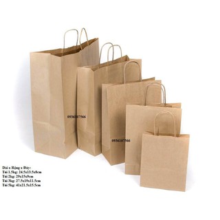 [ ĐỔ SỈ 2.2k/Chiếc] Sỉ 60 Chiếc Túi giấy xi măng, túi kraft gói hàng - 1.5 - 2- 3 - 5kg - ĐỦ SIZE