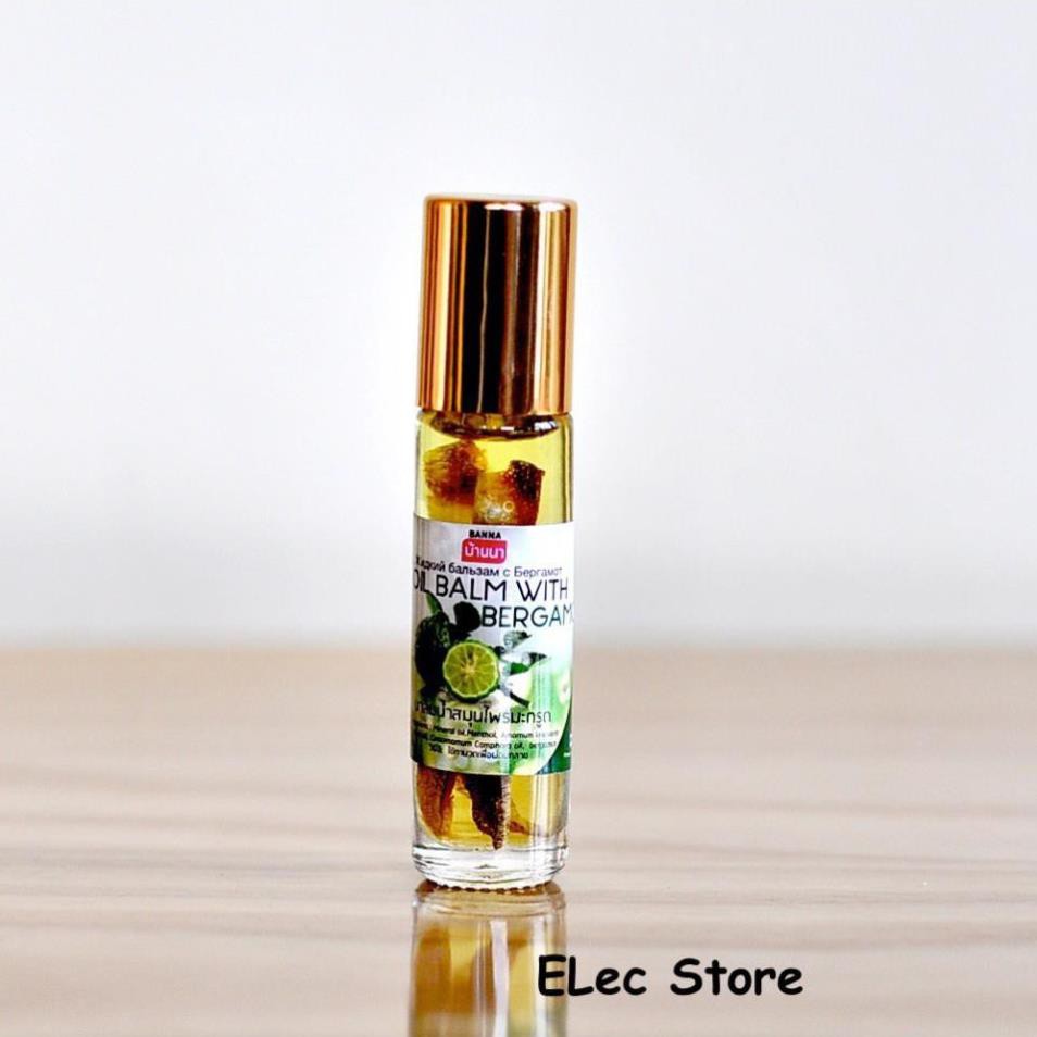 Bộ 12 chai dầu gió thảo mộc Thái Lan hương cam Bergamot Thái Lan (Mỗi chai 8ml)