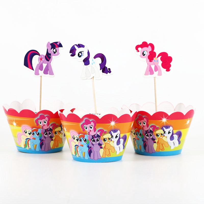 Bộ 12 Giấy Gói Bánh Cupcake Hình Ngựa Pony