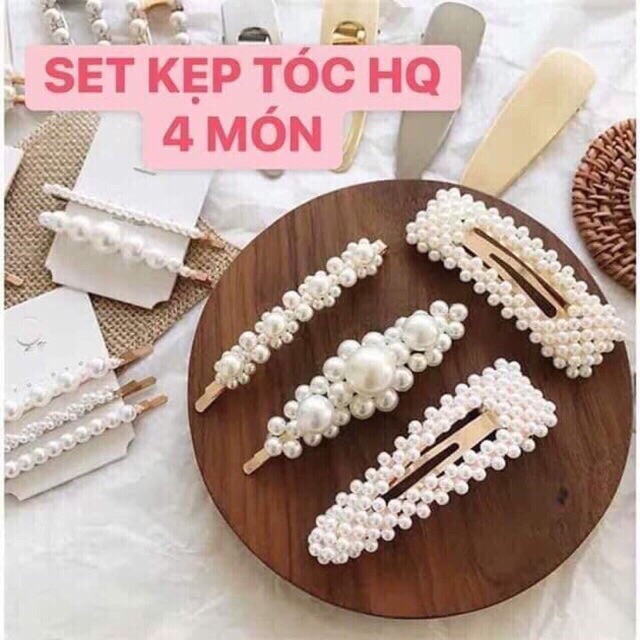 Sét 4 cặp tóc đính đá Hàn Quốc - kèm ảnh thật (có bán lẻ)