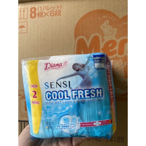 Băng Vệ Sinh Sensi Cool Fresh Siêu Mỏng Cánh 23cm 20 Miếng