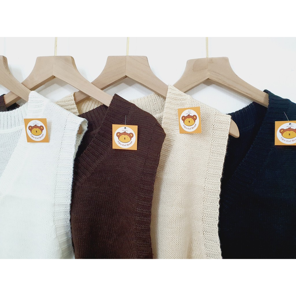 Áo khoác len ghile croptop phom ngắn màu trơn gile ghi lê GILE03 | BigBuy360 - bigbuy360.vn