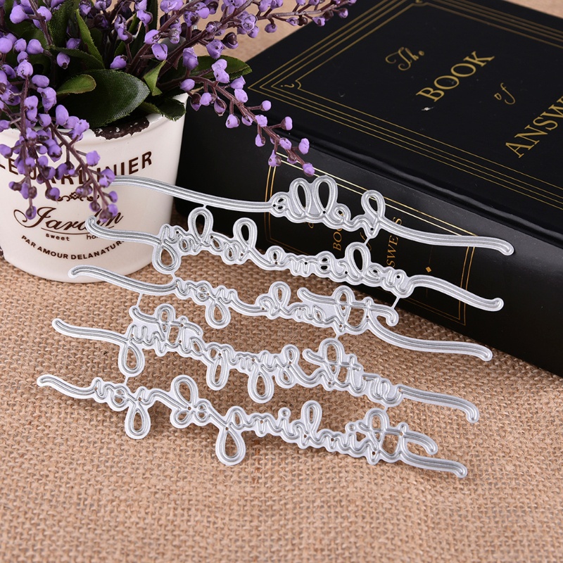 Khuôn Cắt Giấy Làm Từ Kim Loại Hình Chữ Trang Trí Scrapbook