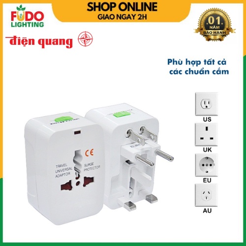 ⚡Hỏa Tốc 2 tại tphcm⚡ Combo 2 Ổ Cắm Du Lịch Điện Quang ĐQ ESK TV01