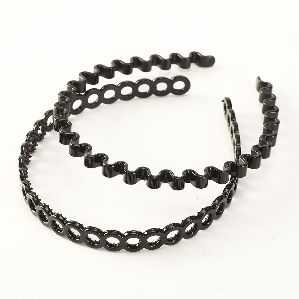 Băng đô cài tóc họa tiết hình học màu đen phong cách Hàn Quốc thời trang cho nam và nữ