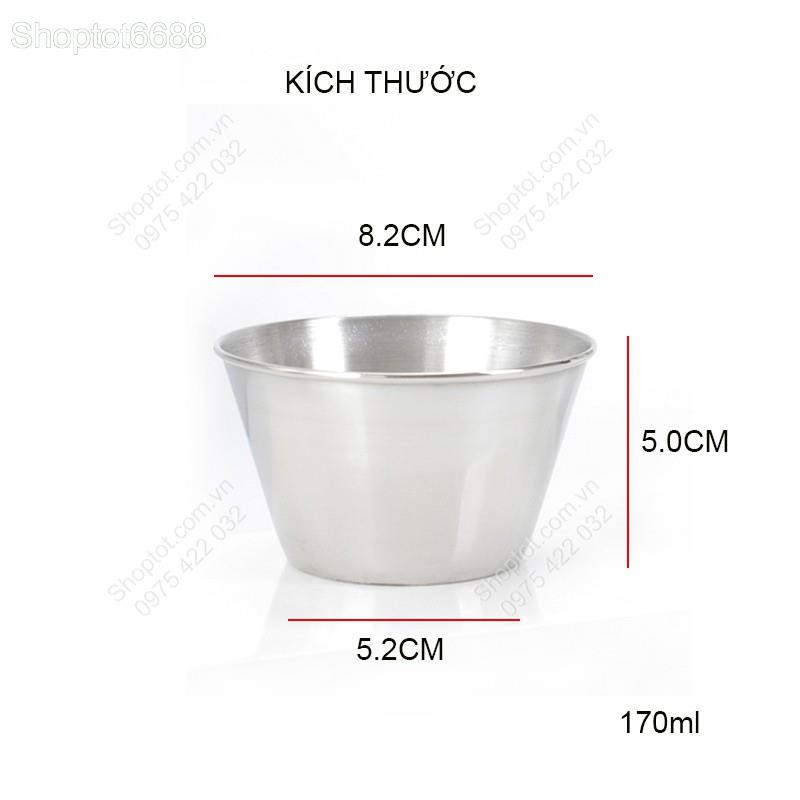 BÁT CHÉN ĐỰNG GIA VỊ BẰNG INOX 304 LOẠI 1 LỚP 170ML (Kho hàng Hà Nội)