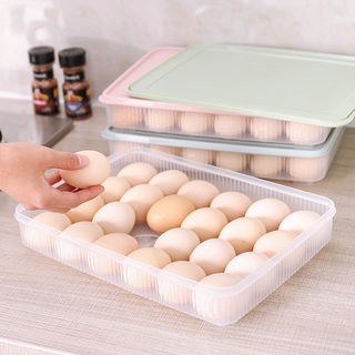 Egg storage box with lid refrigerator kitchen fresh-keeping storage box new plastic egg rack egg tray