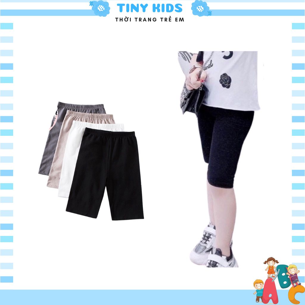 Quần legging bé gái chất len tăm co dãn dễ chịu, legging lửng bé gái mùa hè từ 1-7 tuổi (8-28kg)