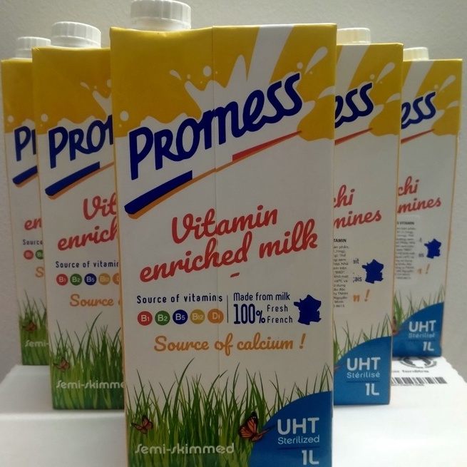 PHÚ NHUẬN Hộp 1L Sữa Tươi PROMESS VITAMIN Không Đường. Nhập Khẩu Pháp