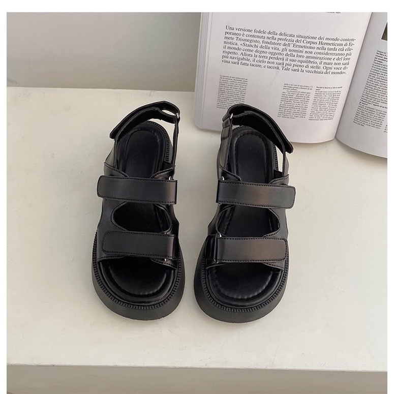 Dép Sandal Ulzzang LOẠI 1 - Giày quai hậu đi học hai quai đế cao có thể mang áo dài chuẩn hàng quảng châu