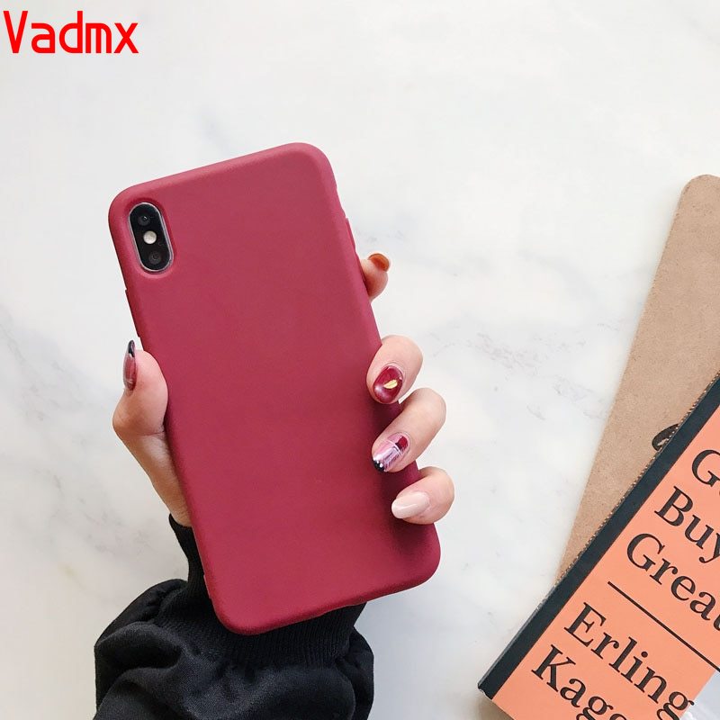Ốp Điện Thoại Nhựa Mềm Màu Trơn Cho iPhone 7 8 6 6s Plus 7plus 8plus