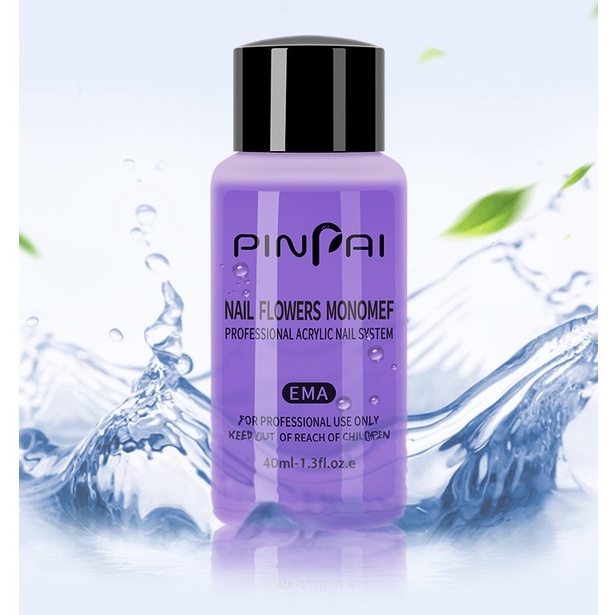 Nước lưu huỳnh đắp bột nặn hoa nail PinPai 40ml , Liquid đắp bột đính đá móng tay Yapas