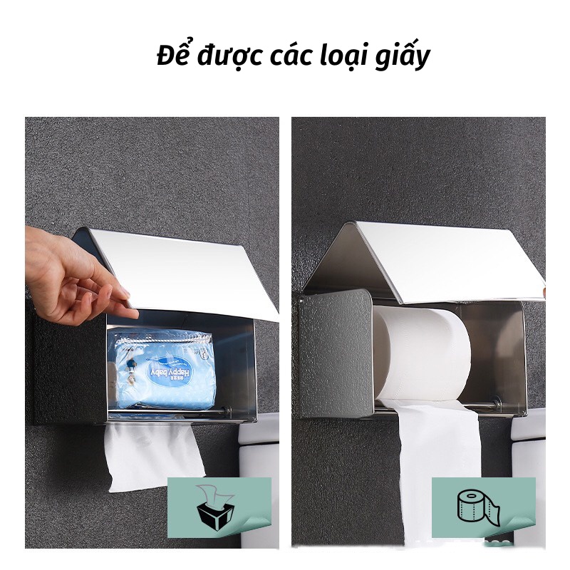 Hộp Đựng Giấy Vệ Sinh Nhà Tắm Hộp Giấy Vệ Sinh Inox Siêu Bền Chống Thấm Nước KHO GIA DỤNG TRẦN PHÚ