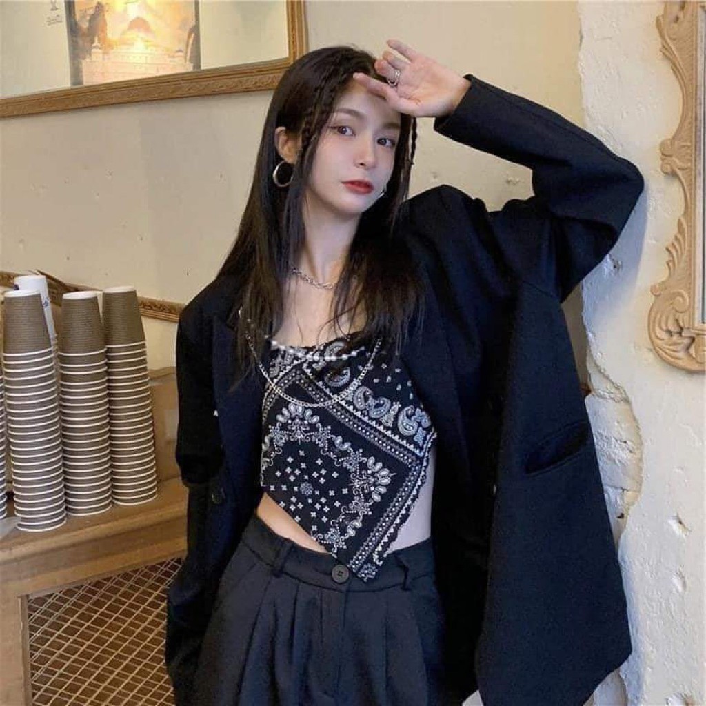 Áo Khoác Da Nữ, Áo Da Mix Túi 2 Bên Dáng Ngắn Siêu Hot Hit