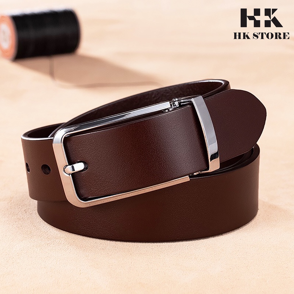 Thắt lưng nam da bò nguyên miếng 💝 HK STORE 💝 bảo hành 5 năm đối với hàng chính hãng da bò nguyên miếng siêu bền này.