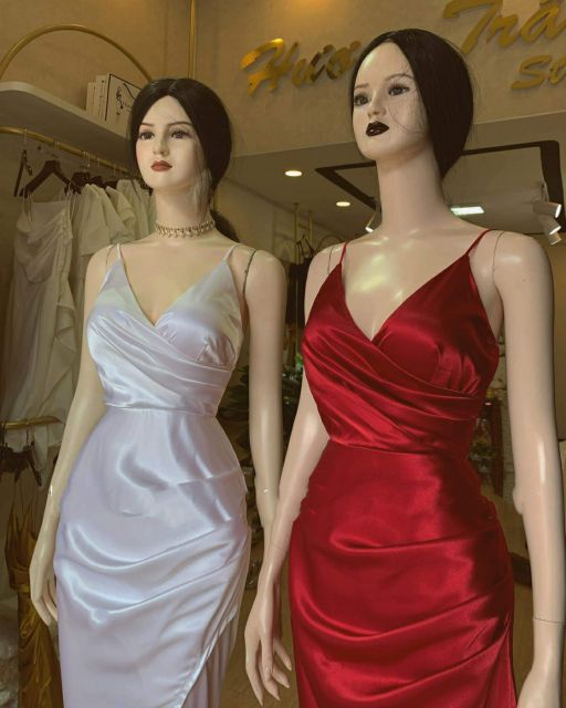 Váy phi lụa 2 dây victorkèm ảnh thật