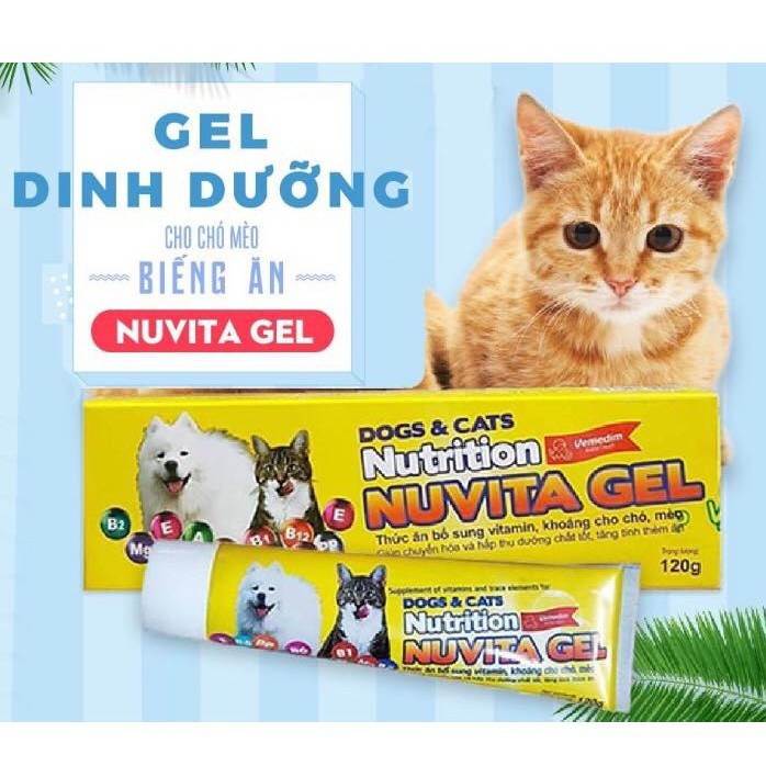 NUVITA GEL Thức ăn bổ sung vitamin, khoáng cho chó mèo (loại mới tuýp vỏ nhôm)