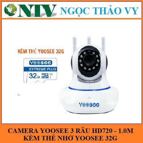 [Tặng kèm thẻ nhớ 32g] Camera Yoosee 3 râu HD1080 không cổng LAN - kèm thẻ nhớ chuyên dụng 32G