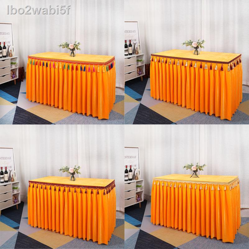 ♘ ✐ lbo2wabi5fChuyên nghiệp tùy chỉnh màu vàng nhung treo tua đền khăn trải bàn váy bao quanh Phật
