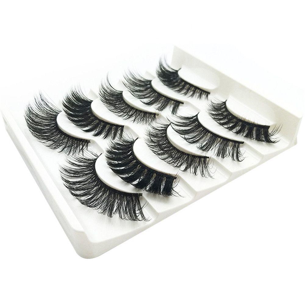 Bộ 5 Cặp Lông Mi Giả 3D Dài Bằng Lông Chồn Nhân Tạo Có Thể Tái Sử Dụng