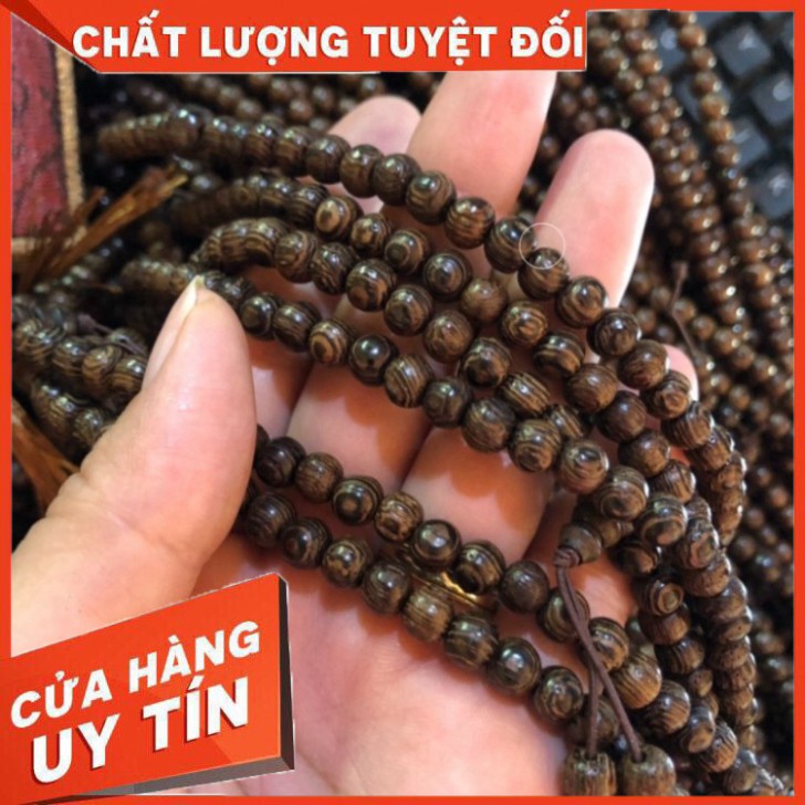 Trầm Hương Vòng Tay Trầm Hương Chuỗi Tràng Hạt 108 Trầm Cao Cấp 100% tự nhiên mùi thơm của Trầm [ Tặng hộp Gấm cao cấp ]