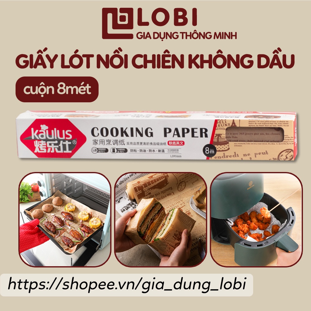 Giấy lót nồi chiên không dầu Kaulus giấy nến nướng bánh không thấm dầu cho nồi chiên không dầu lò vi sóng bọc đồ ăn