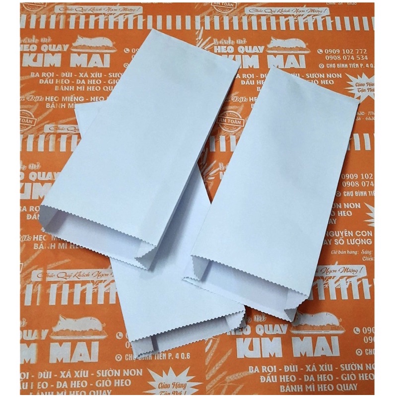 Combo 100 Túi Đựng Bánh Mì Màu Trắng