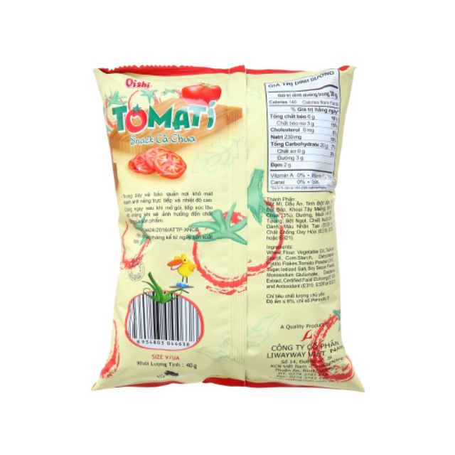 Bánh TOMATO Snack Cà Chua Oishi gói 40g