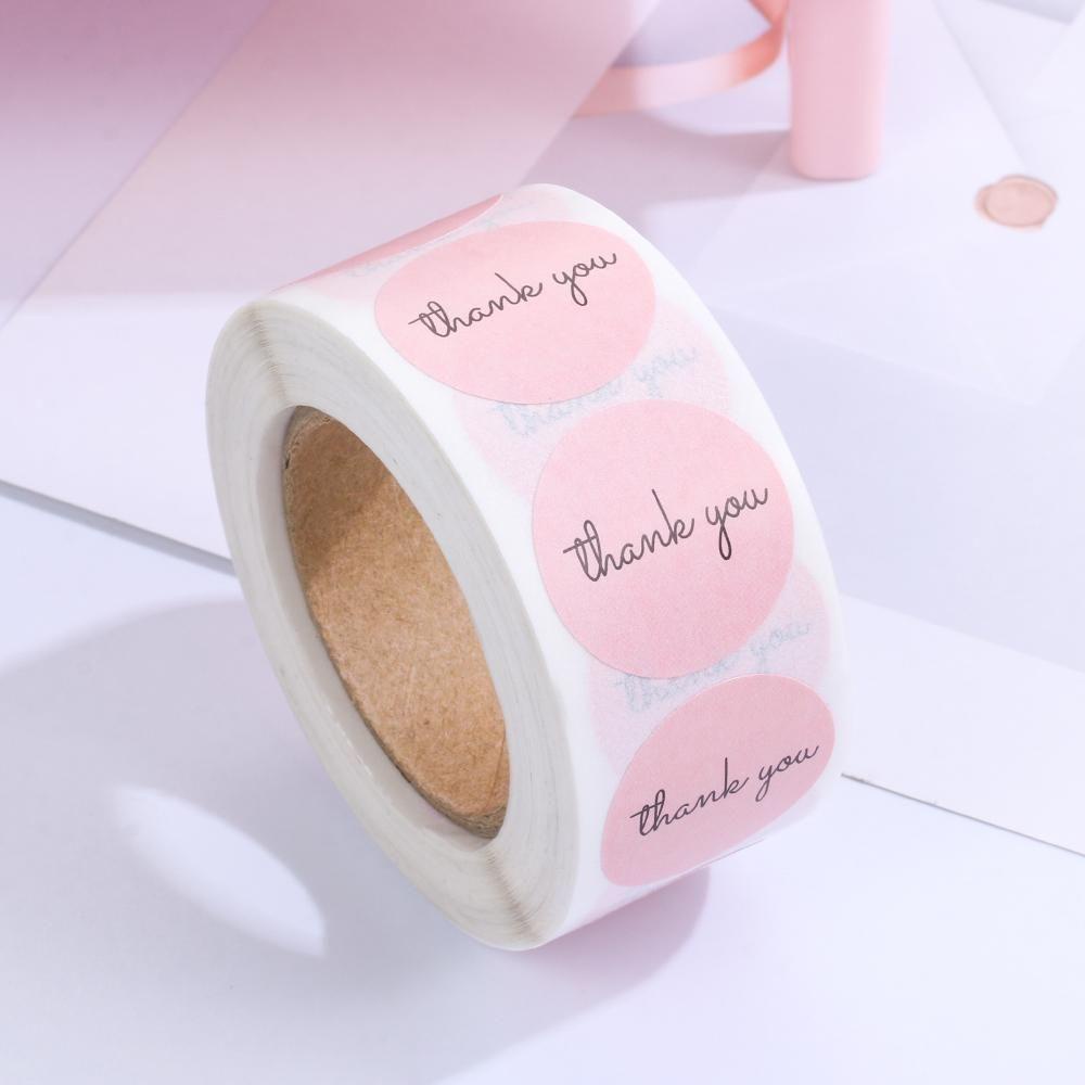 Bộ 500 Miếng Dán Trang Trí Gói Quà Màu Hồng Độc Đáo