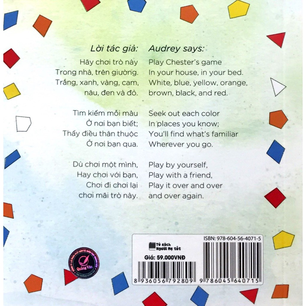 Sách - Trò Chơi Màu Sắc Dành Cho Gấu Mèo Chester – A Color Game For Chester Raccon (Song ngữ cho bé 0-3 tuổi)