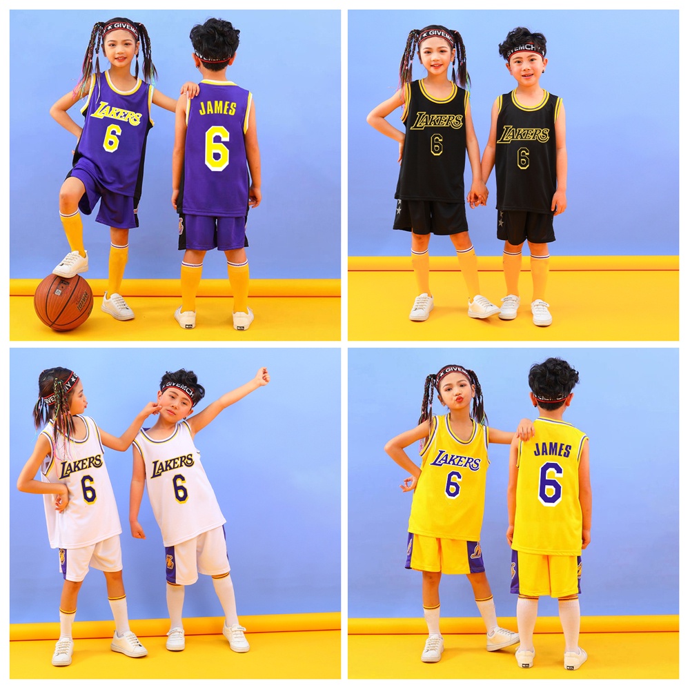 Bộ Đồ Bóng Rổ Số Số 6 2022 Los Angeles Lakers Cho Bé