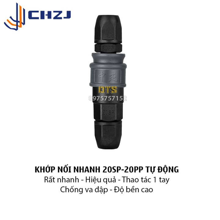 Bộ 10m ống dây hơi khí nén EVA Đài Loan CHZJ 5x8mm, khớp nối nhanh SPPP tự động, chịu áp lực suất cao, độ bền vượt trội