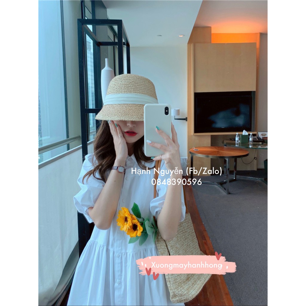 Đầm Babydoll sơ mi trắng dáng xòe Váy Babydoll Ullzang 2021