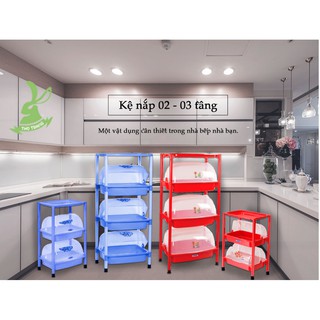 KỆ CHÉN DĨA NHỰA CÓ NẮP 3 TẦNG