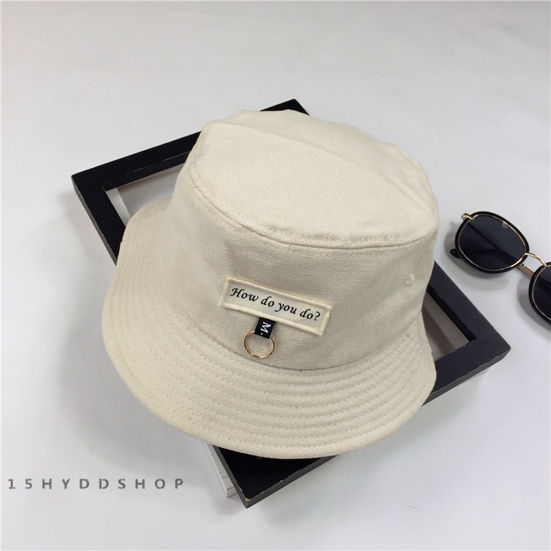 Mũ Bucket vành tròn How do you do, Nón tai bèo phong cách Hàn Quốc form unisex nam nữ nhiều màu - M26
